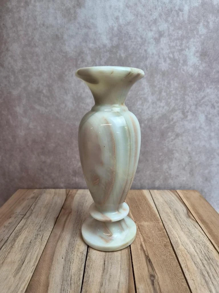 Vase vintage en onyx naturel – 23 cm